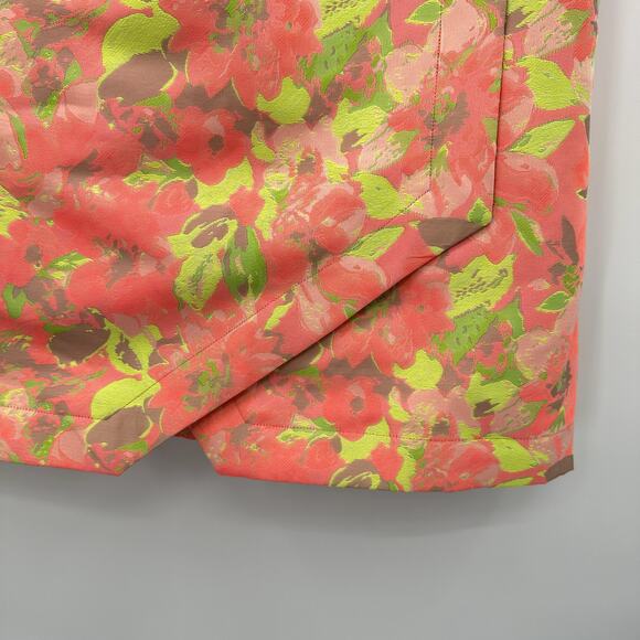 TED BAKER NWT Keleche Neon Coral Jacquard Wrap Skirt // 2 - Picture 5 of 11